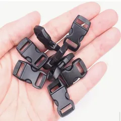 No.390 サイドリリースバックル 10個セット 10mm幅用 ブラック プラスチック パーツ パラコード 首輪 修理 ハンドメイド