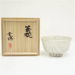 益子焼　太田幸博造　粉引茶碗（共箱）  茶道 抹茶 おしゃれ 抹茶茶碗 抹茶碗 和食器 レトロ 茶器 骨董 茶わん 茶会 茶の湯 8月 10月 夏秋