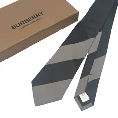 バーバリー メガチェック ネクタイ 現行タグ ストライプ ブラック レッド