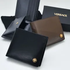 ヴェルサーチ 財布 本革 バロック メンズ メデューサ ブランド VERSACE ハイブランド 二つ折り財布 2つ折り 小銭入れ有 ブラック 黒 カーフスキン 1006117のサムネイル