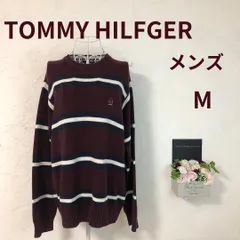 【美品A】TOMMY HILFIGER セーター 長袖 ボーダー 綿100 M