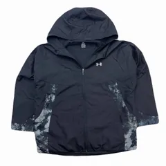 アンダーアーマー ナイロンジャケット レディース L ブラック パーカー ウィンドブレーカー シンプル カモフラ切替