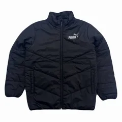 プーマ ナイロンジャケット キッズ 160cm ジップアップ オールブラック 中綿 黒 子供用 防寒 アウター