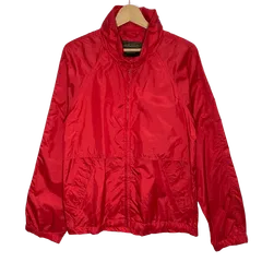Eddie Bauer/エディバウアー 80-90年代ヴィンテージ フード収納 ライトアウター ナイロンジャケット マレーシア製 Sサイズ レッド