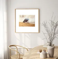 モダン 北欧 アートパネル 静物画 (50x50cm) プレミアムフレーム キャンバス ウォールアート 壁飾り インテリア リビング 寝室 (薄茶色材フレーム) (ポーチ風景画) a-432