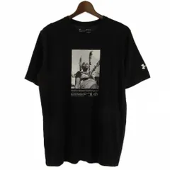 アンダーアーマー UNDER ARMOUR ヒートギア Tシャツ 半袖 クルーネック プリント コットン 黒 ブラック M ■ECT