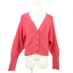 ダブルクローゼット w closet カーディガン ニット Vネック 長袖 ドルマン ショート丈 ゆったり ピンク /AO9