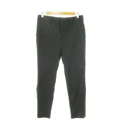ザラウーマン ZARA WOMAN パンツ テーパード スラックス ストレッチ ヘリンボーン スリット 36 グレー /AH3