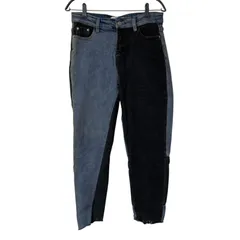 DD125 BALENCIAGA バレンシアガ バイカラーデニム ジーンズ ブルー/ブラック サイズLのサムネイル