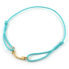 ティファニー Tiffany & Co. ブレスレット Tスマイル ミニ マイクロ チャリティ 71394085 K18YG ブルー コード 【中古】