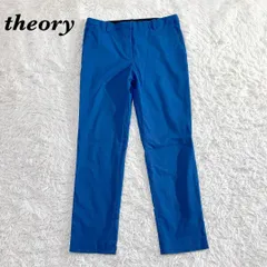 【美品】 theory ストレッチカジュアルスラックスパンツ 6 ブルー