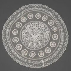 フランス製 アンティークレース・手刺繍円形テーブルセンター - メルカリ