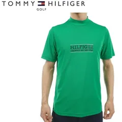 トミーヒルフィガー ゴルフ メンズ フロントロゴ 半袖モックネックシャツ TOMMY HILFIGER GOLF THMA404 グリーン(60)