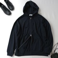 POET MEETS DUBWISE ポエトミーツダブワイズ ジップパーカー フーディー コットン 綿 100% ネイビー M (126E+8512)26H