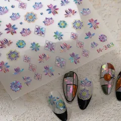 匿名配送⭐︎ネイルシール　立体　3D  オリエンタル フラワー　ジェリー　花　M383