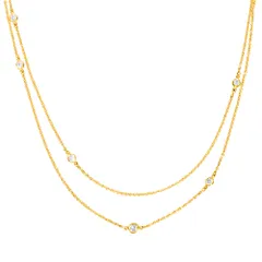 ティファニー Tiffany&Co. バイザヤード スプリンクル ネックレス ダイヤモンド K18YG 3.8g イエローゴールド 9P レディース【中古】