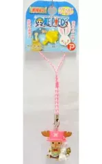 【中古】キーホルダー・マスコット(キャラクター) チョッパー デフォルメバージョン(白うさぎ) 根付け(ピンク/ホワイト) 「ワンピース」 島根限定