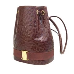 フェラガモ クロコヴァラ 型押しリュックサック バックパック - メンズ