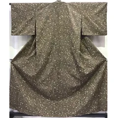 着物・紬・単衣・棒衿・茶系地・No.200701-1942・梱包サイズ80