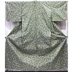 着物・紬・単衣・緑系地・No.200701-1943・梱包サイズ80