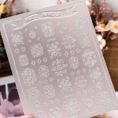 匿名配送⭐︎ネイルシール　立体3D　冬　雪の結晶　スノーフレーク　クリア　透明　KX407