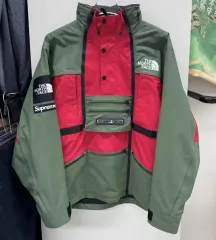 シュプリーム x ザノースフェイス スティープテック フーデッド ジャケット オリーブ (16SS) M