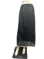 【中古】L’EQUIPE レキップ スカート ロング レディース サイズ38 ブラック 刺繍 花柄＿S24＿セルモアから出品＿s-0311-r24