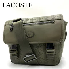 未使用級✨LACOSTE ラコステ　モノグラム　スモールメッセンジャーバッグ　ショルダーバッグ　カーキ　完売品