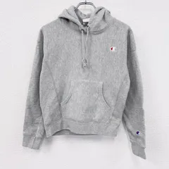 古着 used　Champion　チャンピオン　リバースウィーブ　スウェットパーカー/フーディー　刺繡ロゴ　霜降りグレー　XSサイズ