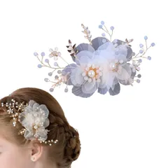 【在庫処分】卒業式 着物 浴衣 ドレス パーティー 大人 和装 おしゃれ コーム ヘアクリップ ヘアピン 髪留め花 パール 小物(シャンパン） 大きめ 花嫁 ヘッドドレス 結婚式 ヘアアクセサリー 髪飾り