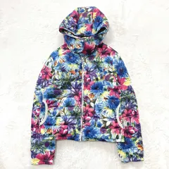 中綿ジャケット／花柄　総柄　サイズS／フード取り外し可