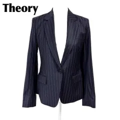 【美品】Theory テーラードジャケット ストライプ 2 ネイビー ストライプ