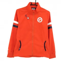 【美品】フィラゴルフ ジャケット オレンジ×白 袖2ライン レディース M ゴルフウェア FILA GOLF