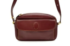 カルティエ ヴィンテージ マストライン ミニ ショルダーバッグ レザー ボルドー Cartier 5051h