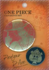 【中古】バッジ・ピンズ ポートガス・D・エース 箔押し缶バッジ2個セット 「ワンピース」
