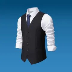 スーツ ベスト メンズ ジレベスト  未使用 フォーマルベスト テーラード 皴になりにくい 尾錠付き 春夏秋冬 スリム ビジネス 結婚式 成人式
