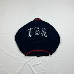 90s ポロラルフローレン USA 星条旗 ロゴ フリース ジャケット