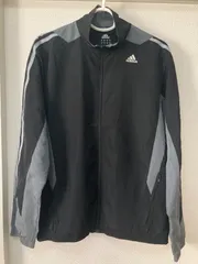 美品　古着　adidas   アディダス　長袖　フルジップ　パーカー　メンズ　レディース　ブラック　グレー　M