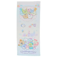 【メール便】すみっコぐらし フェイスタオル プリントロングタオル ぺんぎんラグーン サンエックス 犬飼タオル プレゼント かわいい キャラクター グッズ 