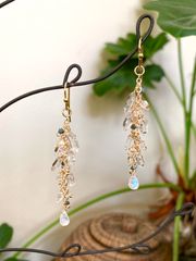 No.539 14kgf グリーンアメジスト＆クロムダイオプサイトのピアス