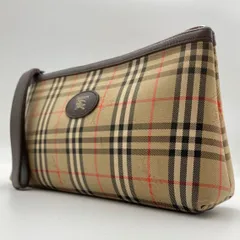BURBERRY　バーバリー　メイクポーチ　ノバチェック　キャンバス×レザー　83
