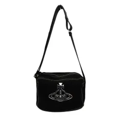 【中古】Vivienne Westwood ヴィヴィアンウエストウッド CANVAS ショルダーバッグ アジア限定 ブラック ヴィヴィアン 黒 コットン キャンバス ORB ロゴ ステッチ A2600196【無料ギフトラッピング承ります】