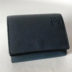 LOEWE / トライフォールドウォレット 三つ折り財布 ダークブルー メンズ ロエベ