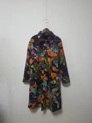 ヴィンテージ フラワー パータン ロング 起毛 ジャケット