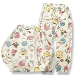 サンリオキャラクターズ 総柄 プリント ボア フリース ルームウェア パジャマ 上下セット sm1654-143