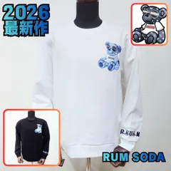 ☆【RUMSODA/ラムソーダ ダブルフェイス 刺繍ベアー トレーナー】長袖☆ 2026 新作 ダブルフェイス トレーナー クマ ホワイト ブラック ストリート Y2K ユニセックス 3488-63 新品未使用 正規品 少量入荷 送料無料 春物 コレクション