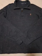 ポロラルフローレン ハーフジップアップ スウェット チャコール