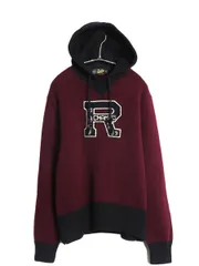 【お得なクーポン配布中!】 ラグビー ラルフローレン ニット パーカー メンズ XL セーター サガラ ワッペン レタード ウイングフット 前V ツートン ポロ 大きいサイズ