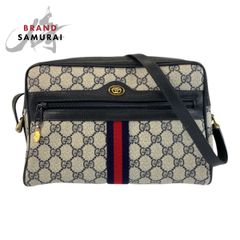 【美品】グッチ　GGスプリーム　巾着ポーチ　キャンバス　ブラック　ロゴ金具　上品 美品 GUCCI グッチ ブラック 黒 GGキャンバス/レザー 039 1054
