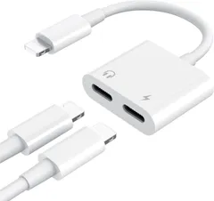 新品　iphoneイヤホン 変換アダプタ 変換ケーブル 充電　音楽 2in1 lightningイヤホン 急速充電 音楽再生　通話操作　送料無料